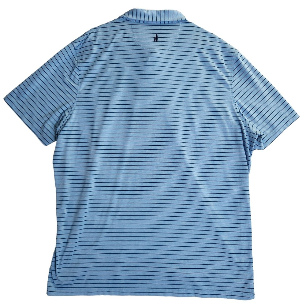 Johnnie O Polo Shirt Men's 2XL Blue Stripe Performance Detroit Country Club Golf - Picture 2 of 12